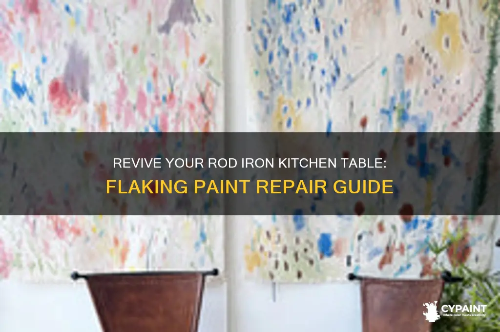 how to repainr a rod iron kiten table flacking paint