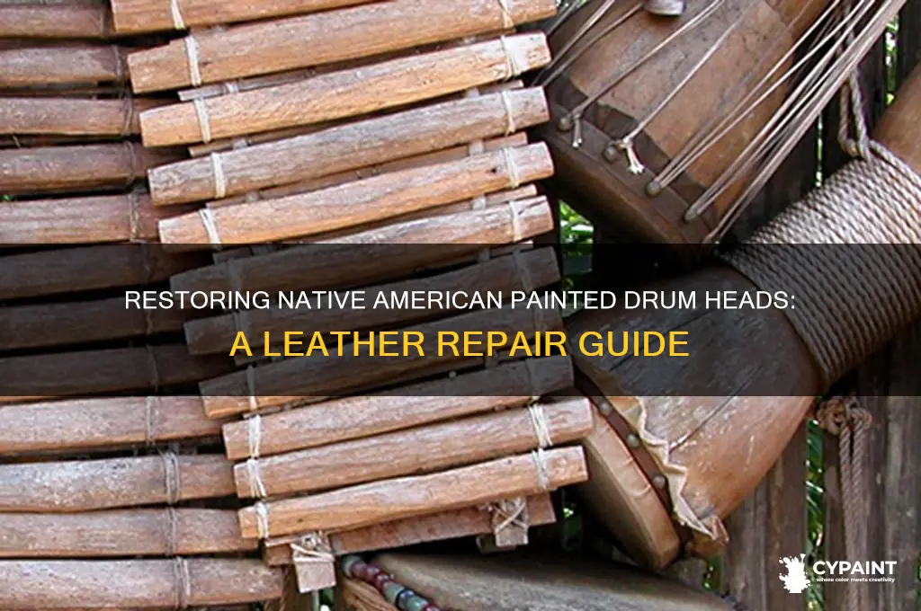 how to repair a native american leather painted drum heads