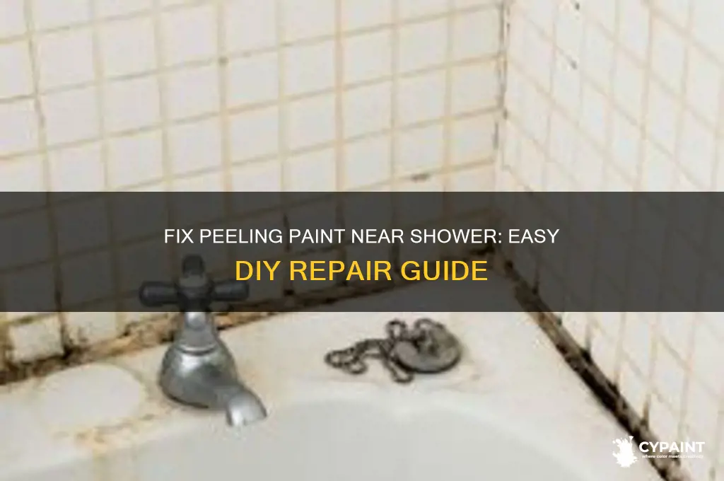 how to repair paint peeling spot near shower