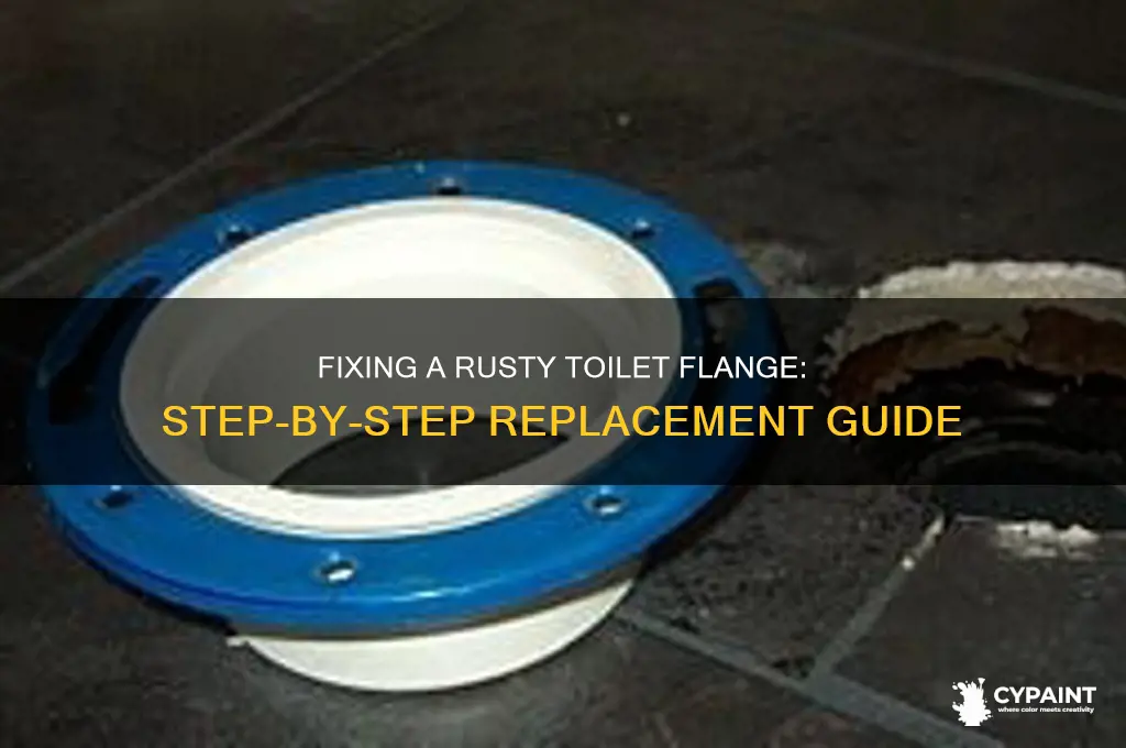 how to replace a rusted painted toilet flange