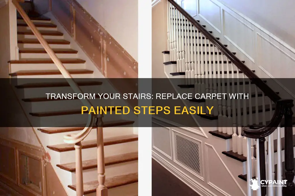 how to replace carpeted stairs with painted