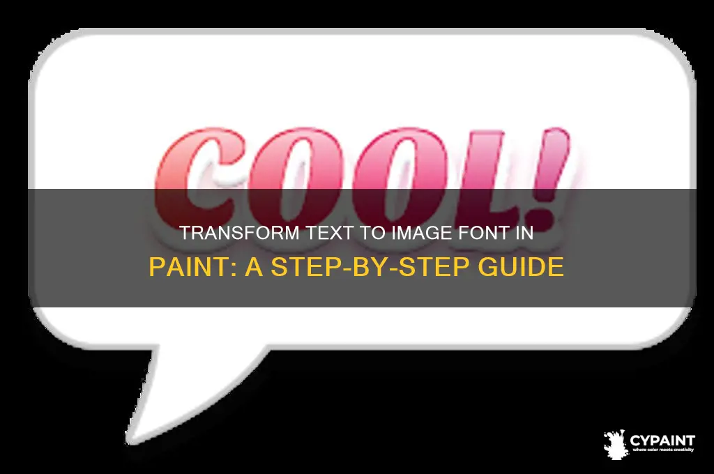 how to replace text font with image font in paint
