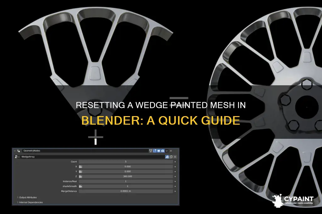 how to reset a wedge painted mesh in blender
