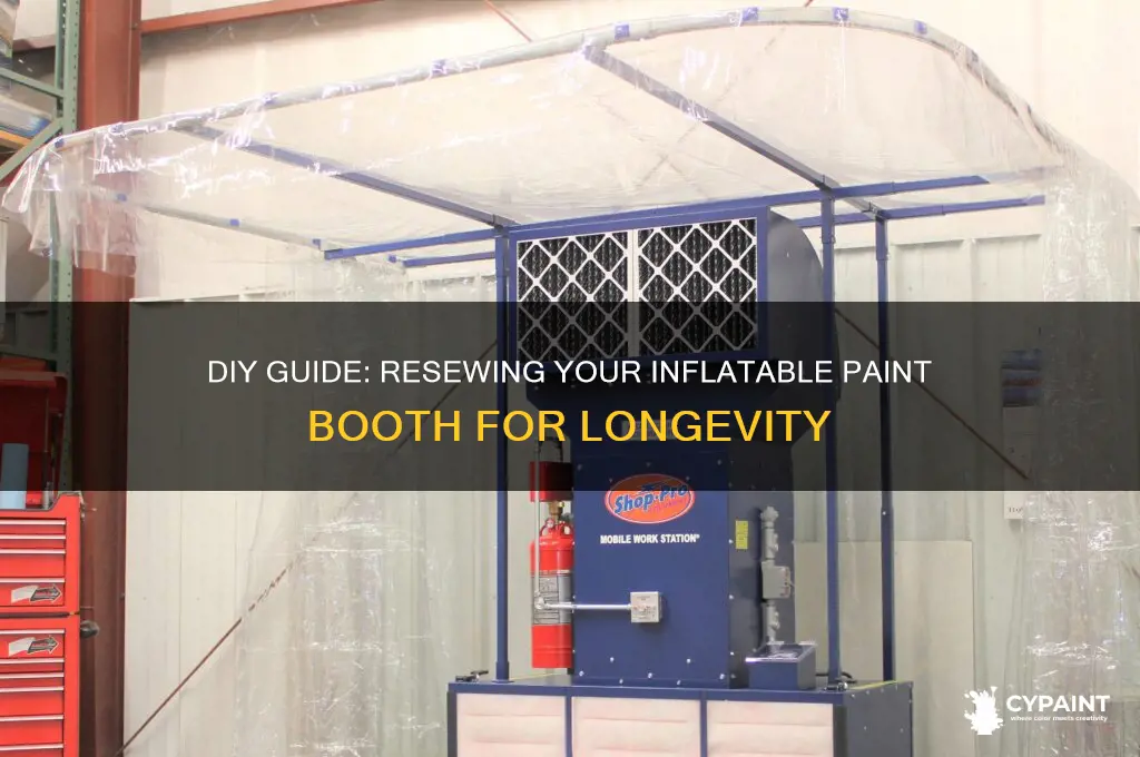 how to resew an inflatable paint booth