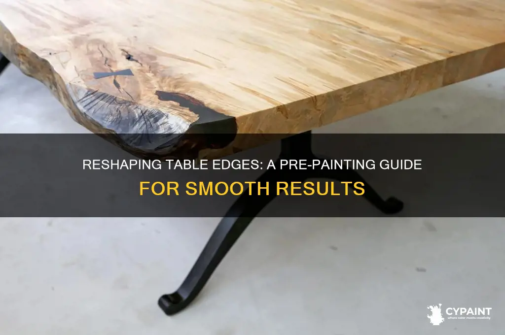 how to reshape a table edge before painting