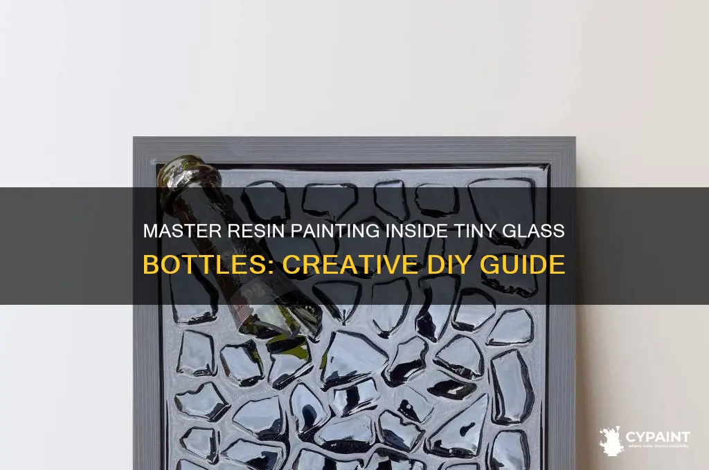 how to resin paint inside small glass bottles