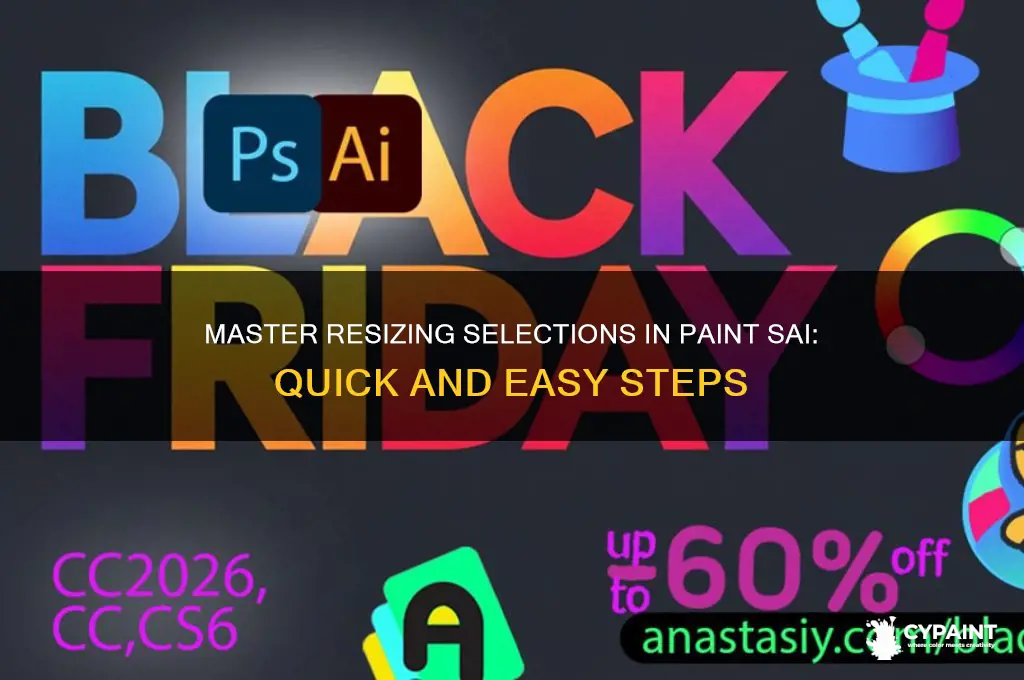 how to resize a selection in paint sai