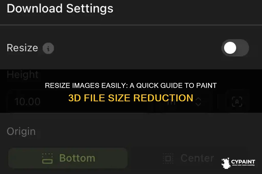 how to resize file size in paint 3d