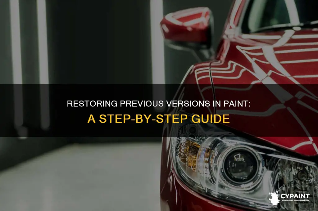 how to restore a previous version in paint