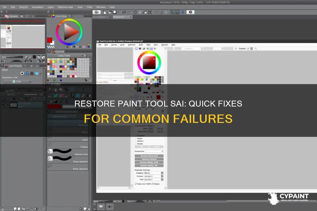 how to restore paint tool sai fail