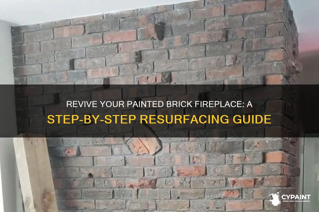 how to resurface a painted brick fireplace