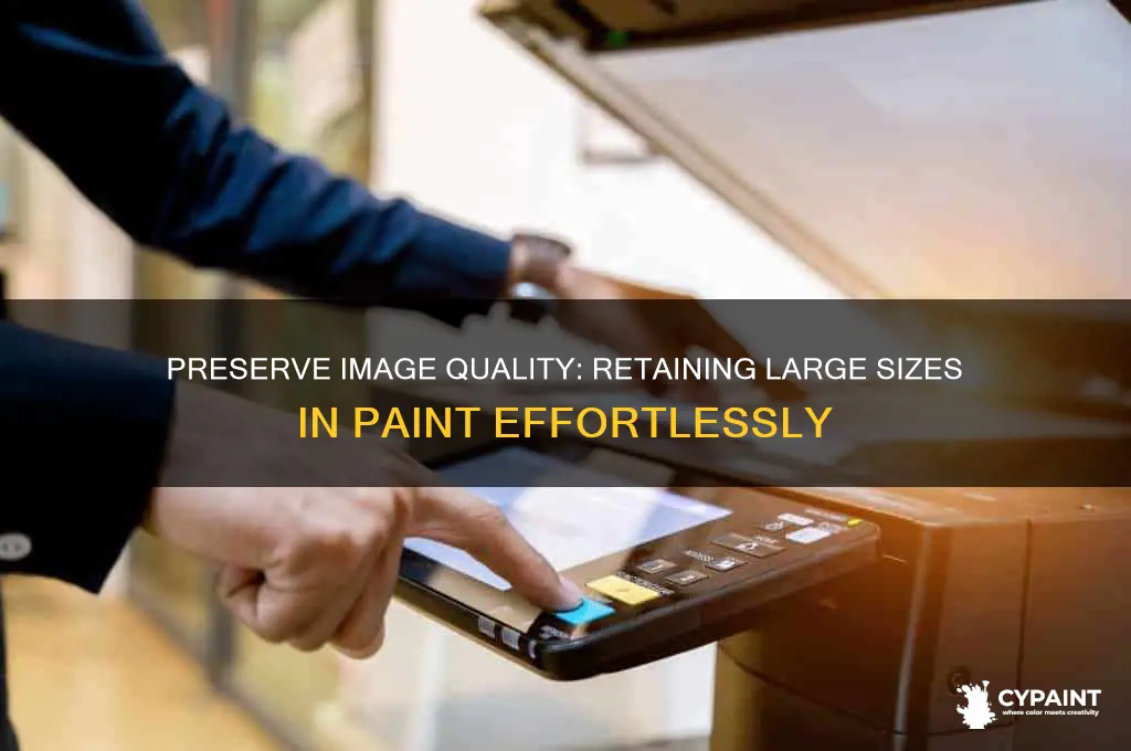 how to retain a big size of image in paint