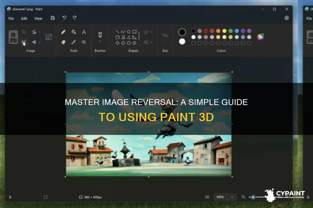 how to reverse an image in paint 3d