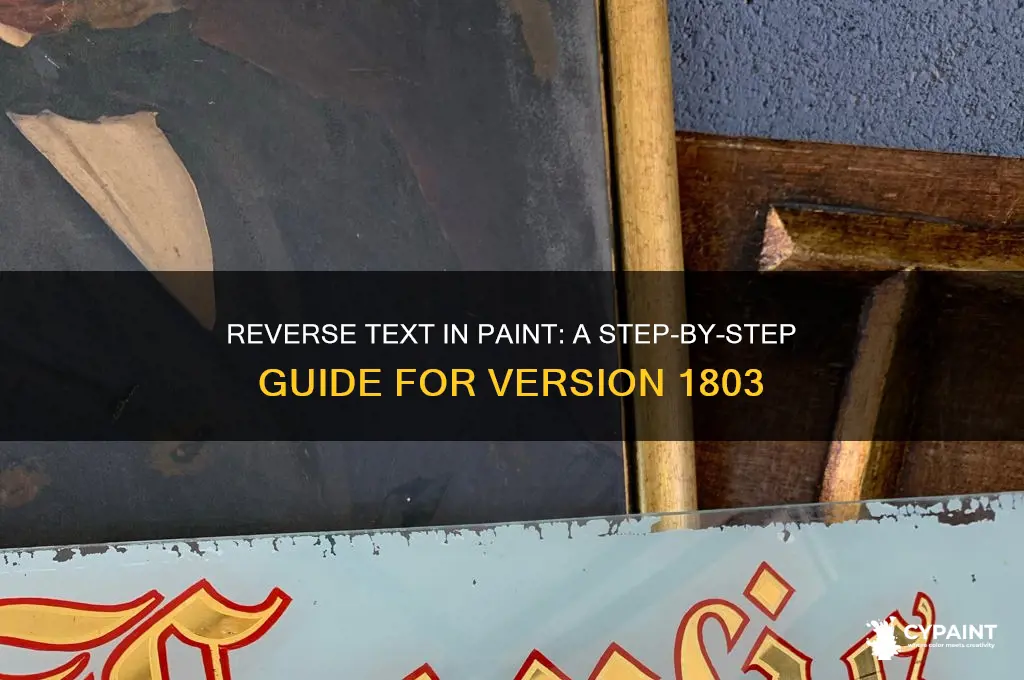 how to reverse writing on paint version 1803