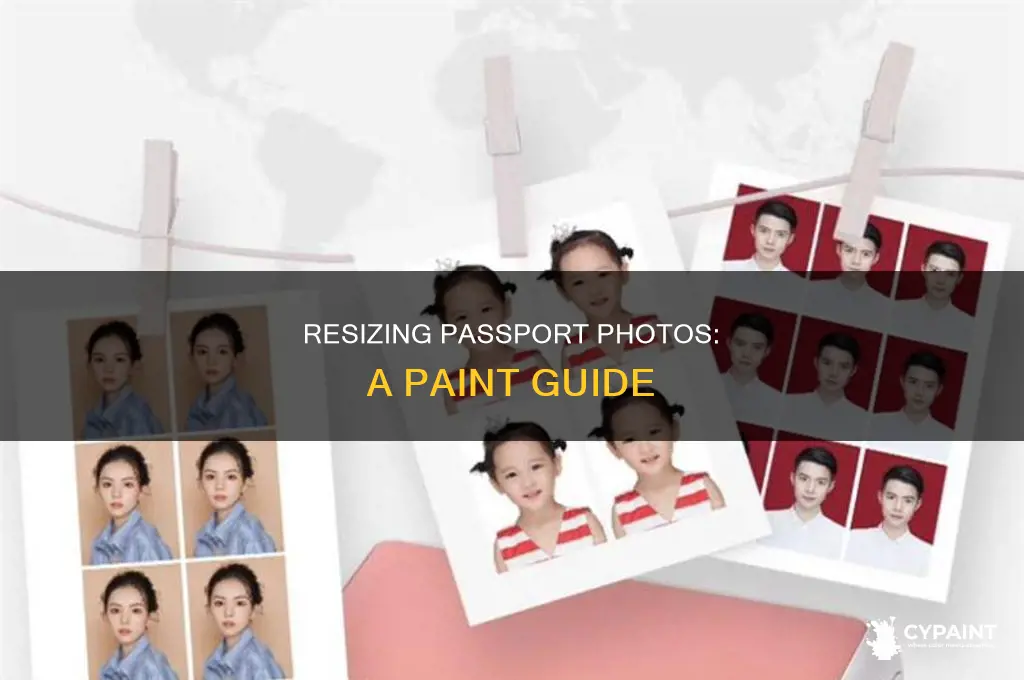 how to rezise aphoto for a passport in paint