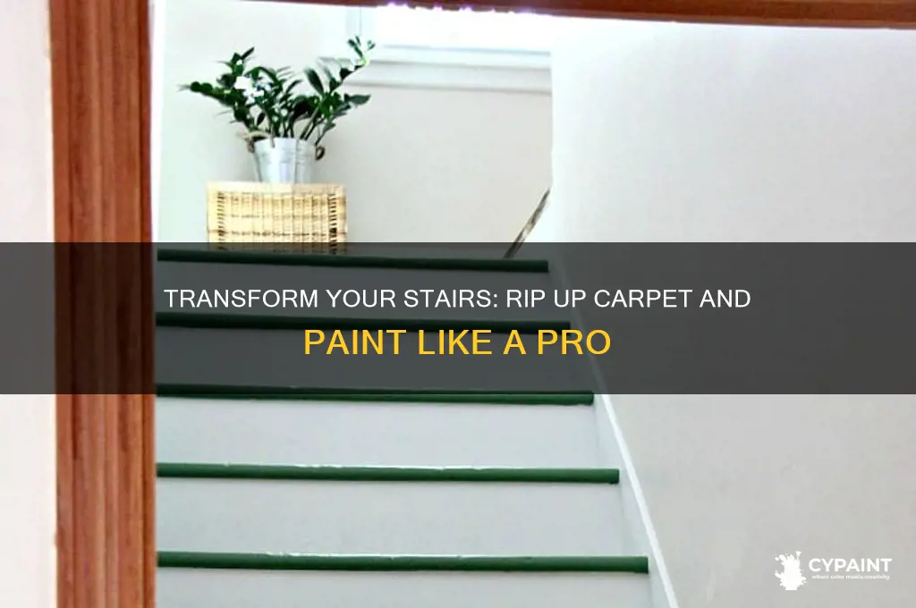 how to rip up carpet and paint stairs