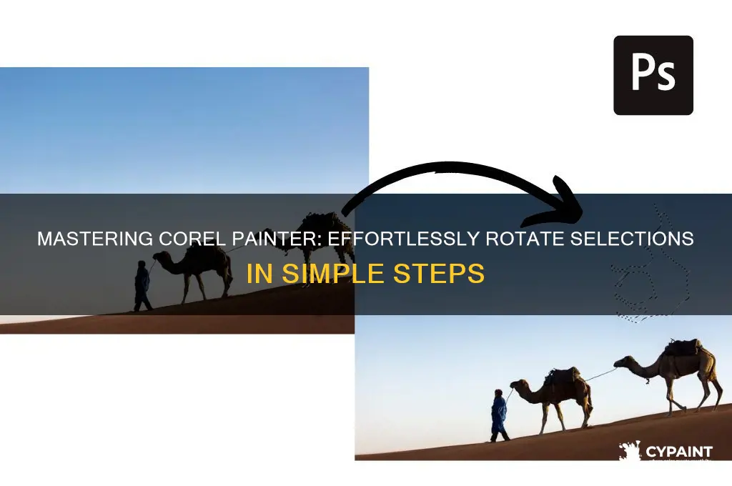 how to rotate a selection in corel painter
