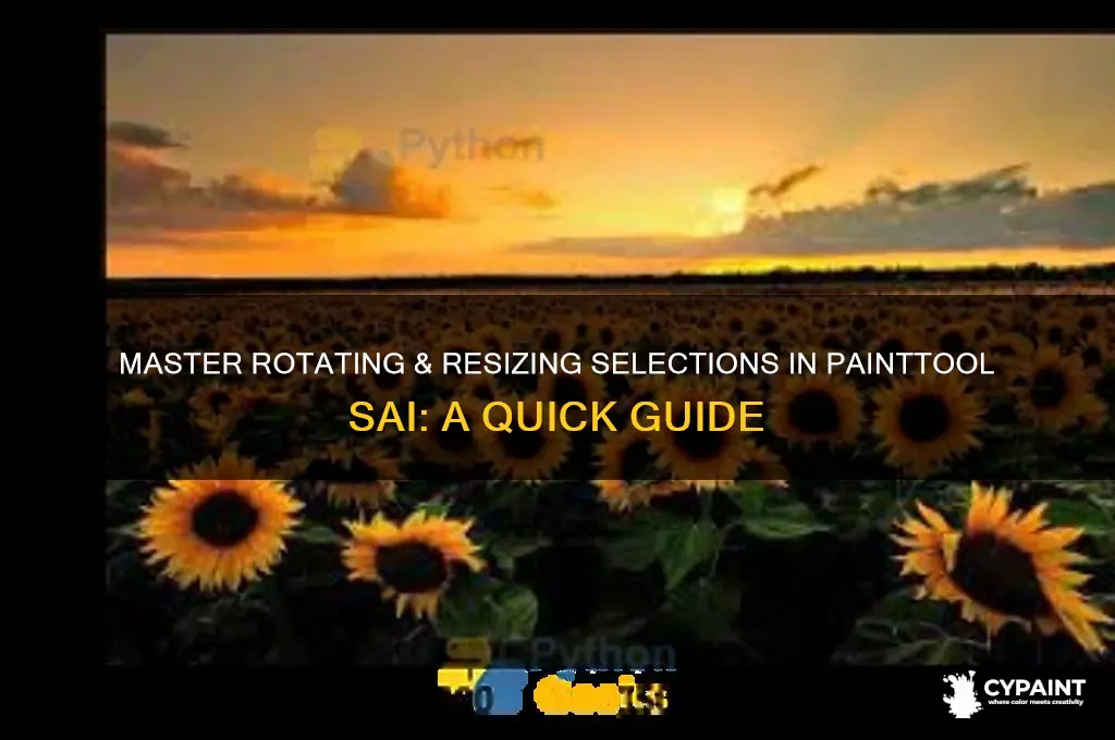 how to rotate and resize selection paint sai