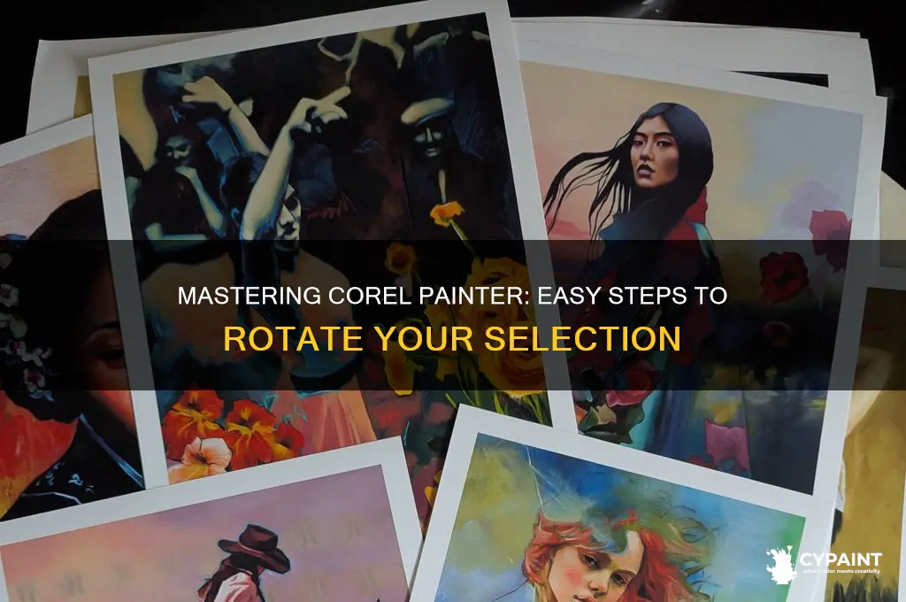 how to rotate selection in corel painter