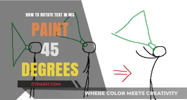 Rotating Text in MS Paint: 45-Degree Trick