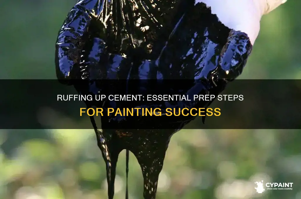 how to ruffen up cement for painting