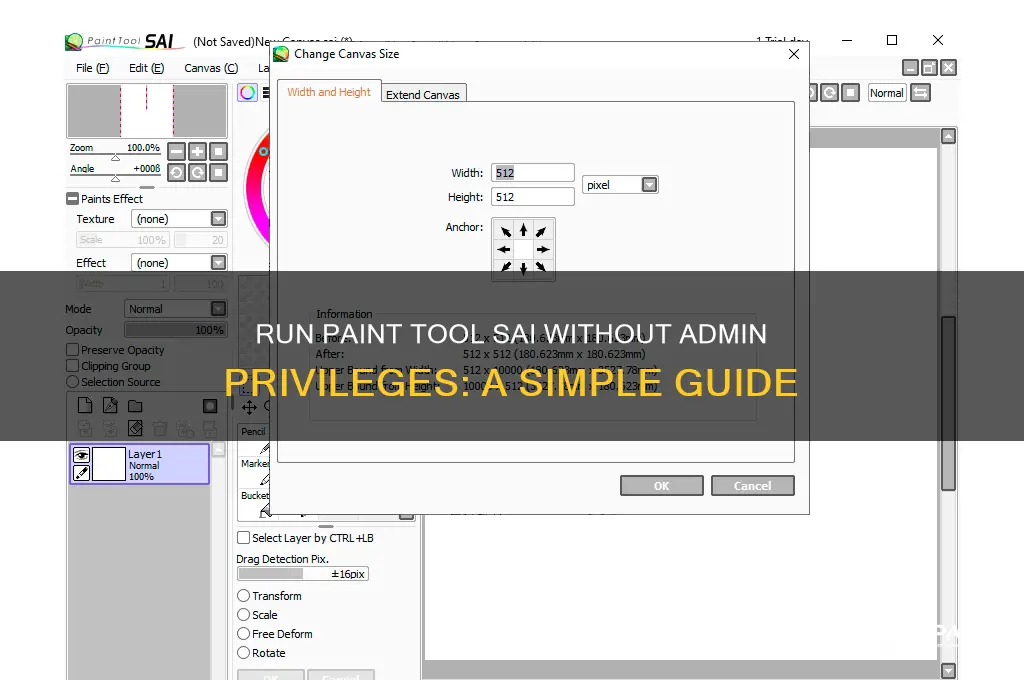 how to run paint tool sai without admin