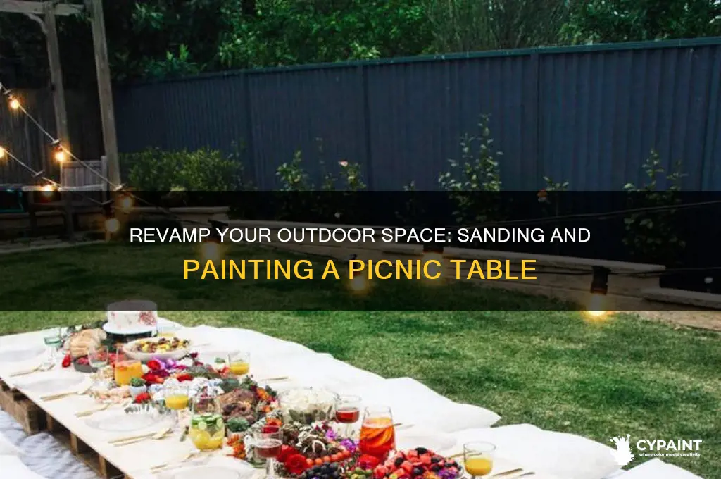 how to sand and paint a picnic table