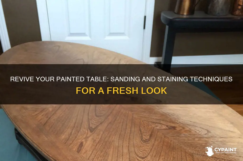 how to sand and stain a painted table