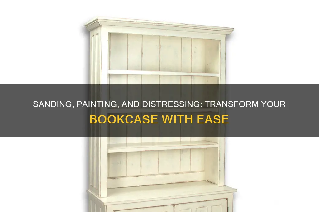 how to sand paint and distress a bookcase