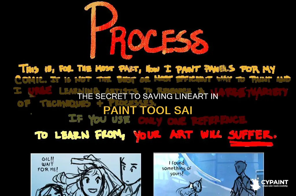 how to save a lineart on paint tool sai
