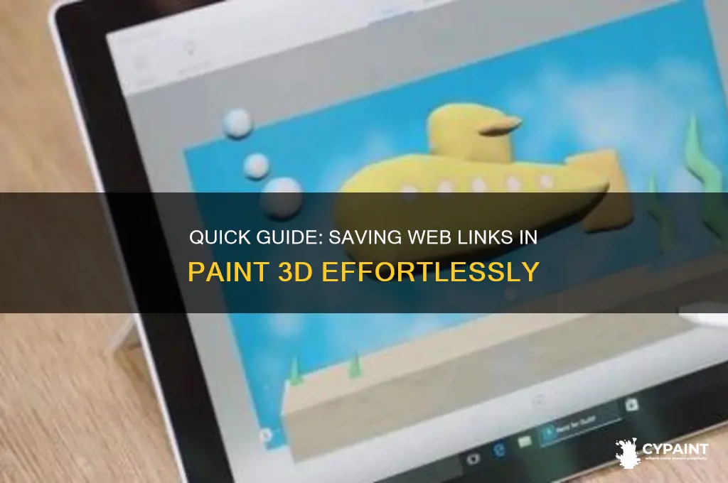 how to save a link in paint 3d