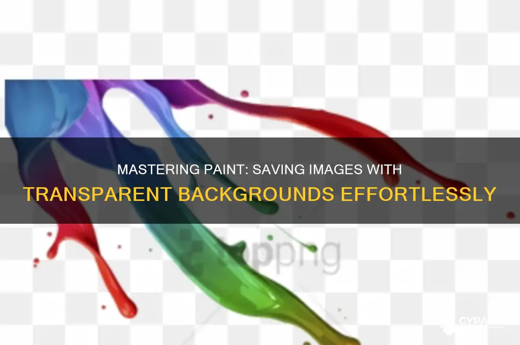 how to save a transparent backgroun in paint