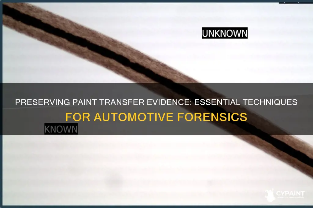 how to save paint transfer on automobiles forensics