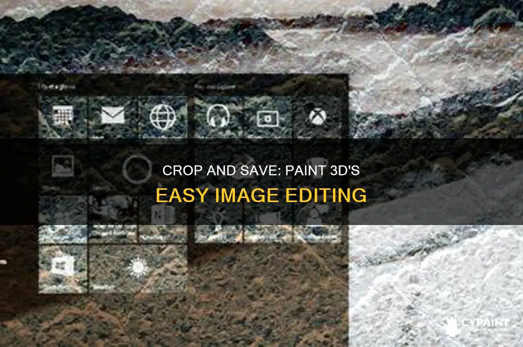 how to save the cropped image in paint 3d