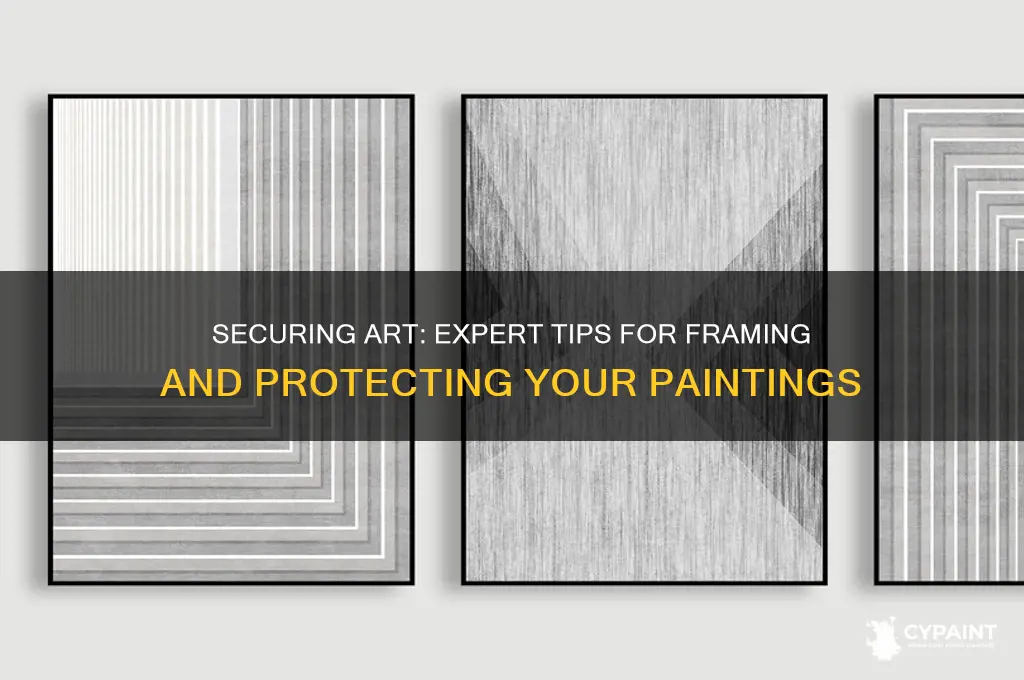 how to secure a painting in a whole made frame