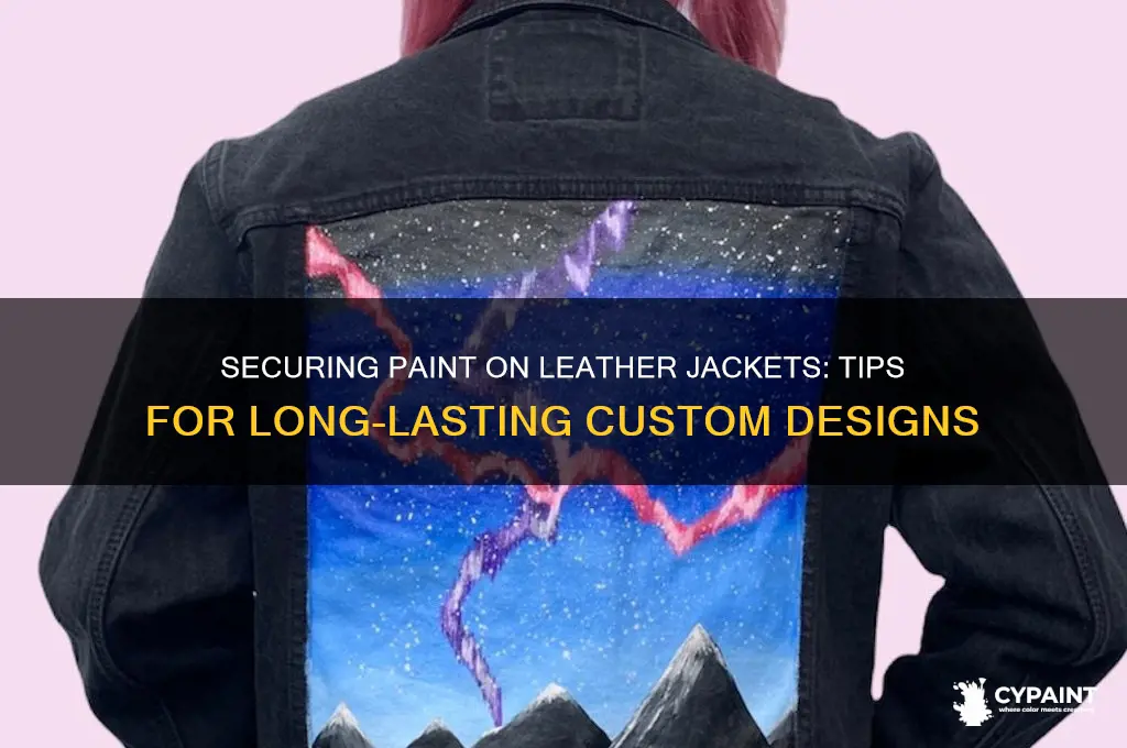 how to secure paint on a leather jacet