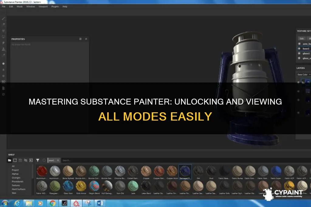 how to see all modes in substance painter