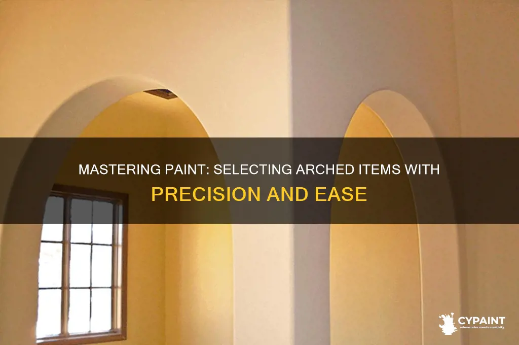 how to select an arched item in paint
