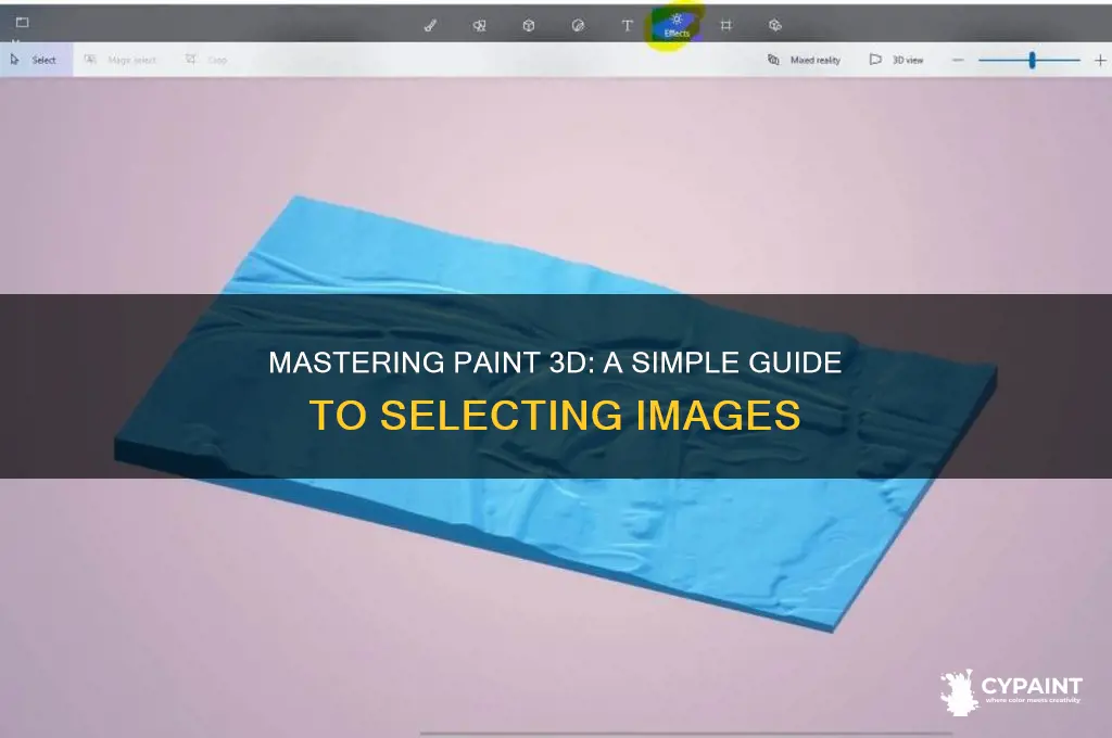 how to select an image in paint 3d