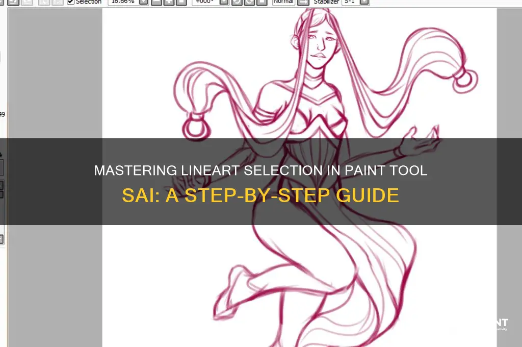 how to select lineart in paint tool sai