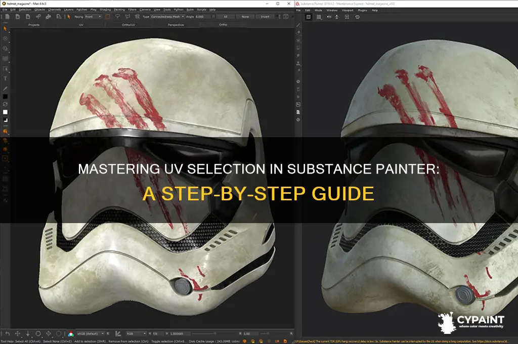 how to select seperate uvs of a model sybstance painter