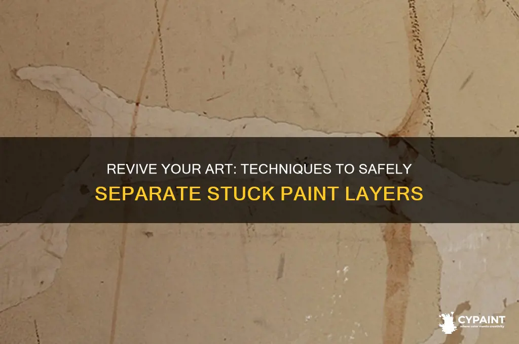 how to separate paint stuck upon itself on a painting
