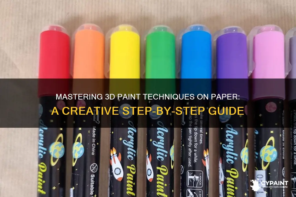 how to set 3d paint to a sheet of paper