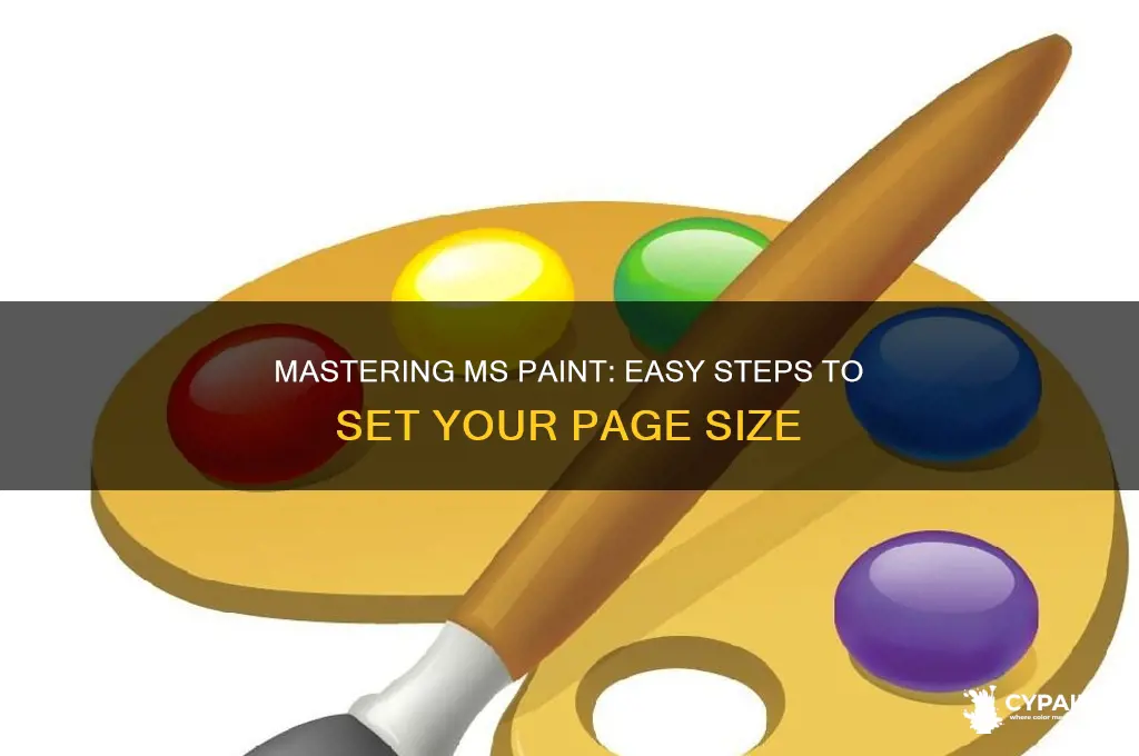 how to set page size in ms paint