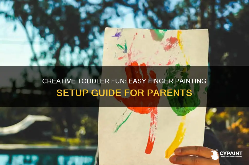 how to set up finger painting for toddlers