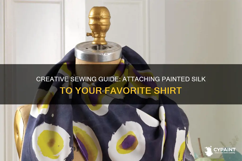 how to sew painted silk onto another shirt
