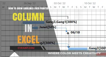 Displaying Gridlines Over Painted Columns in Excel