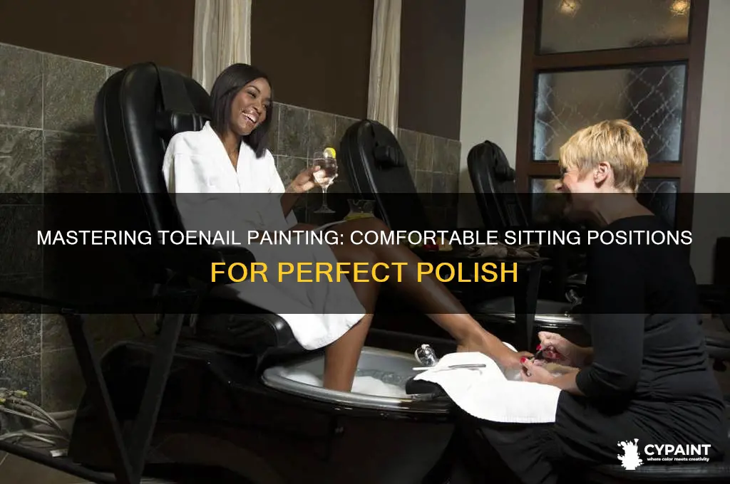 how to sit when painting your toenails