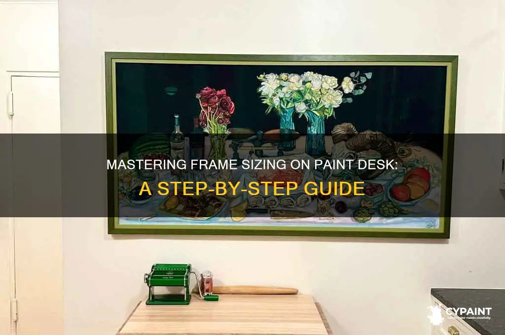 how to size a frame on paint desk