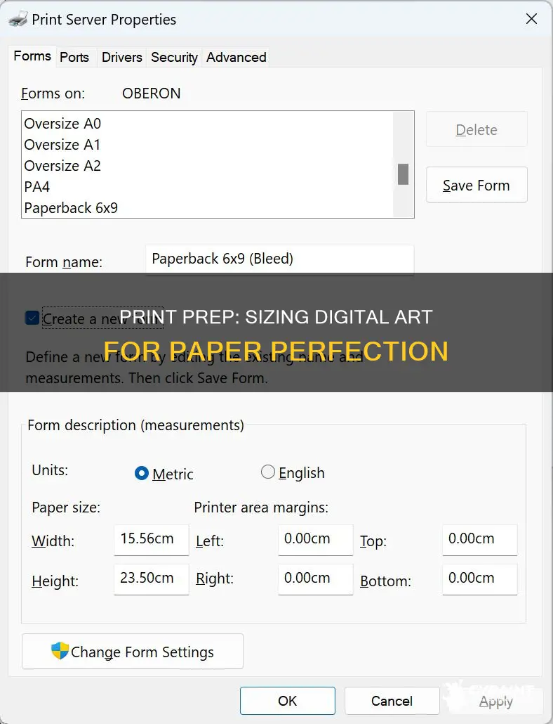 how to size paint file to print on paper